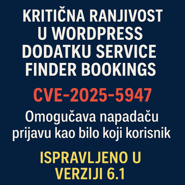 Kritična ranjivost u WordPress dodatku Service Finder Bookings